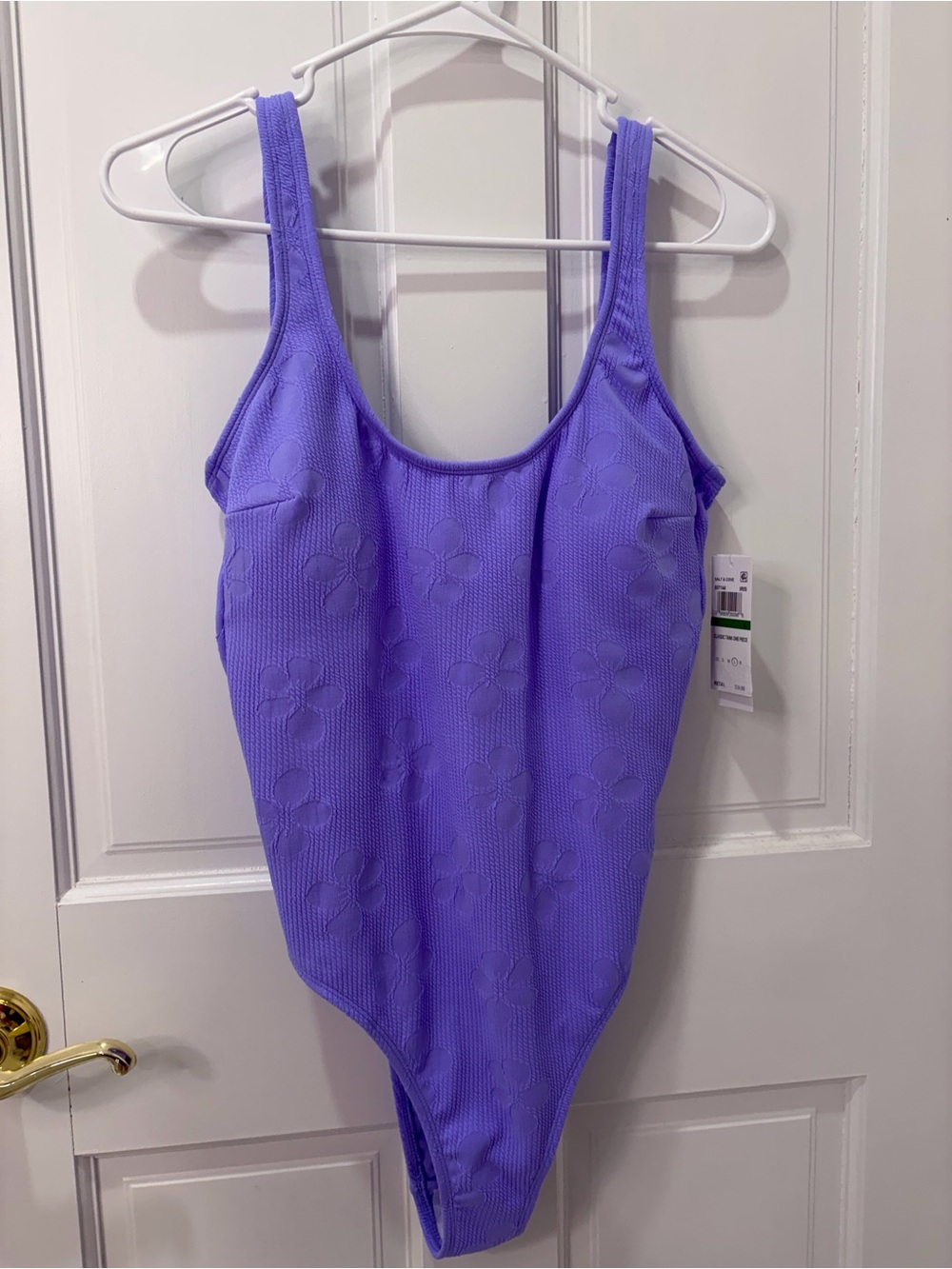 Salt + Cove Iris Textured Lilac Tank One-Piece